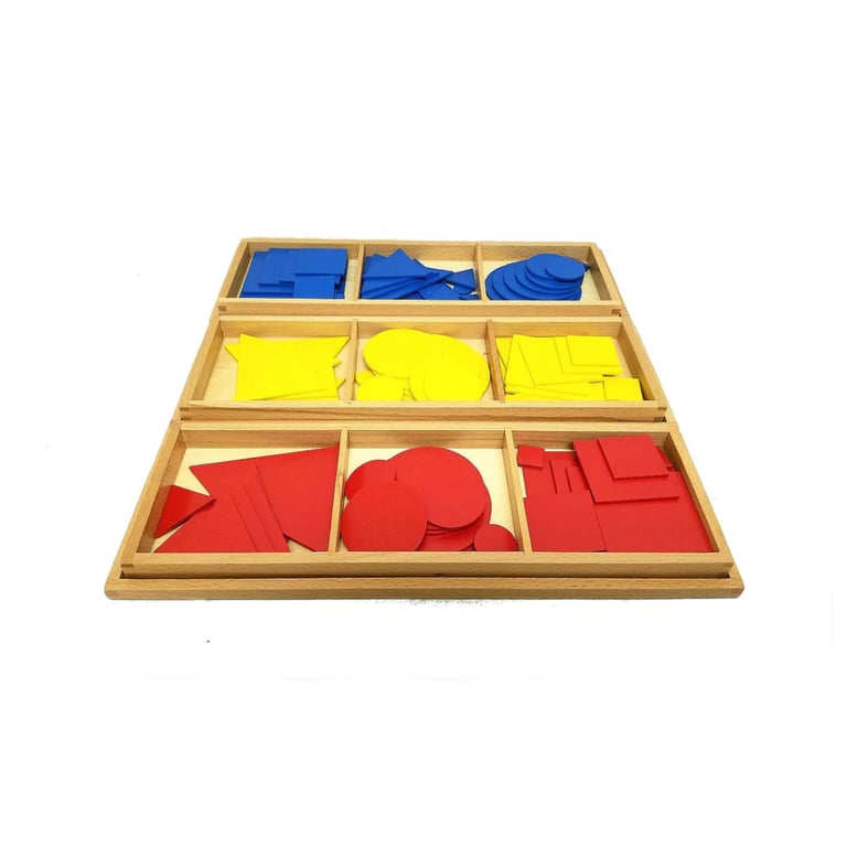 Montessori Pink Montessori Circles, Squares and Triangles in Wood