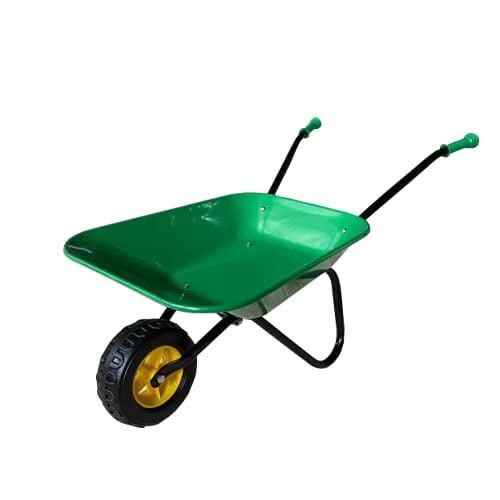 Montessori ASC Kids Metal Wheelbarrow Green and Black