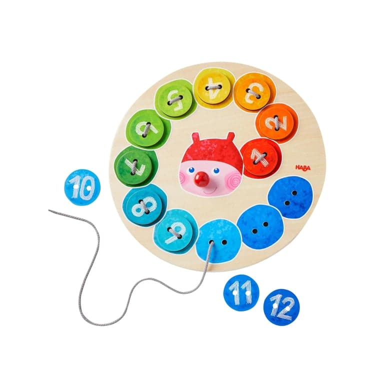 HABA Rainbow Caterpillar Threading Game