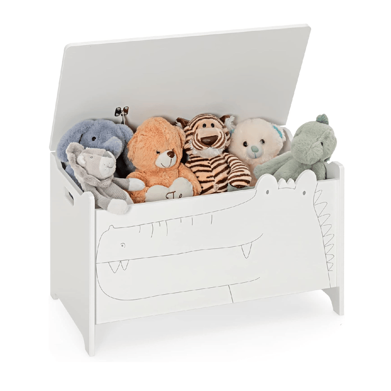 Montessori Costway Storage Bench White Crocodile