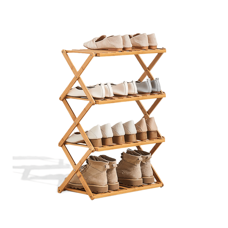 Montessori Kwude 4-Tier Bamboo Shoe Rack 20 Feet