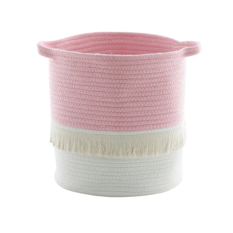 Wonder Space Basket Dual Color Tassel Pink