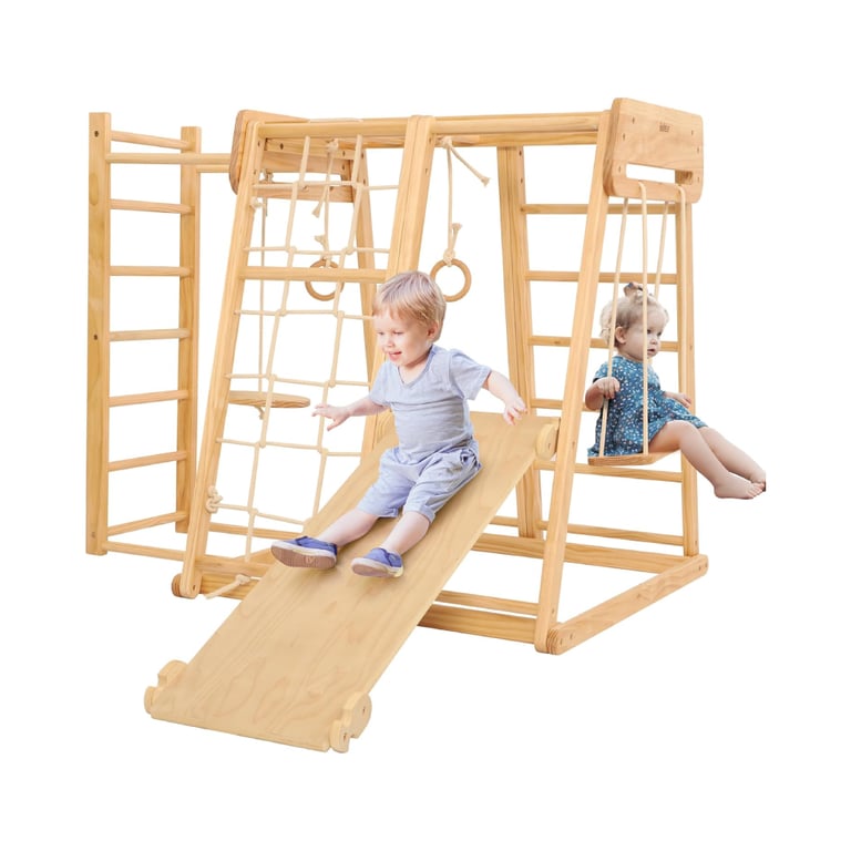 Montessori Belleur Wooden 8-in-1 Large Indoor Jungle Gym