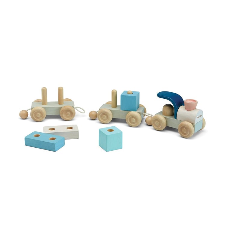 Montessori Plan Toys Stacking Train Trio Orchard