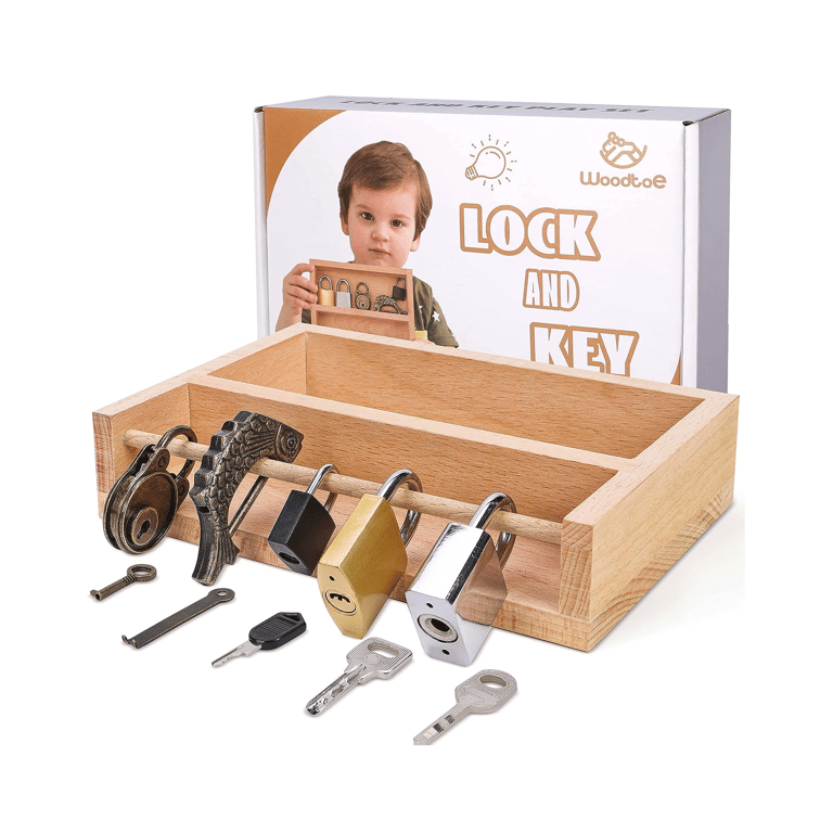 Montessori Woodtoe Lock and Key Set 5 Pieces