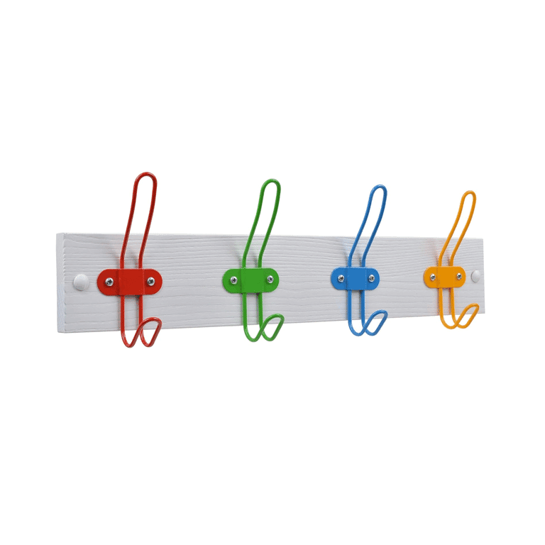 Montessori Tibres Kids Coat Hook Rack Matt White