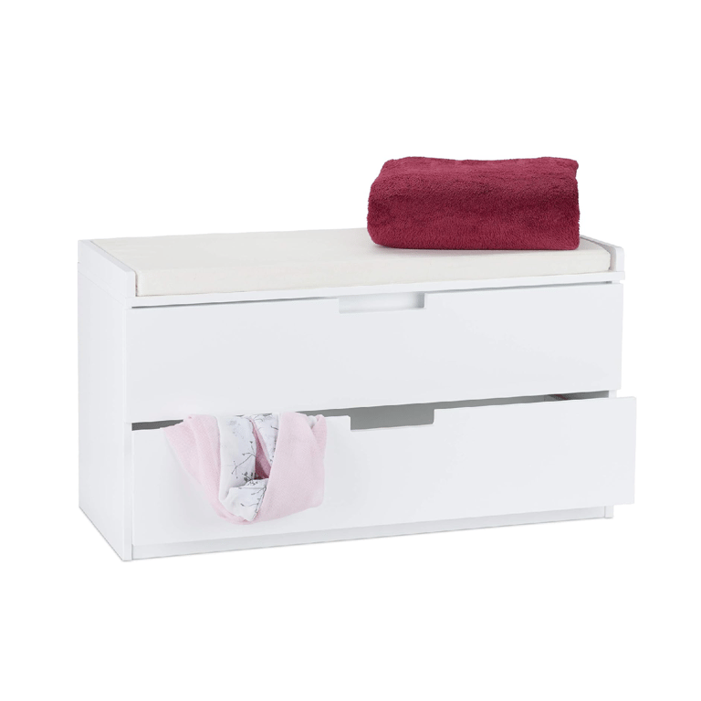Montessori Relaxdays Storage Bench White