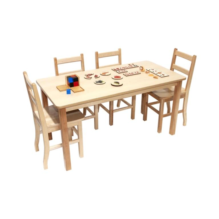 Montessori Alison's Montessori Solid Birch Classroom Table 24 x 48 Inches Laminate Top Rectangular Table Leg 22 Inches