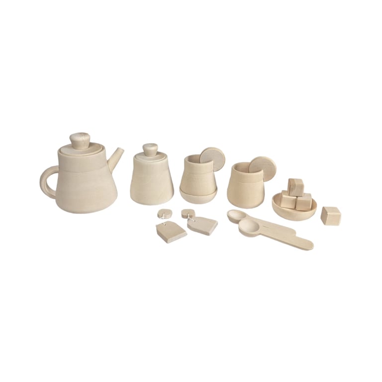 Montessori Playspire Wooden Tea Set Unfinished