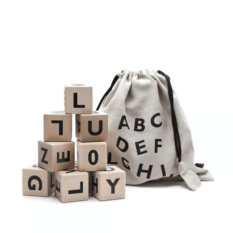 Ooh Noo Alphabet Blocks Black