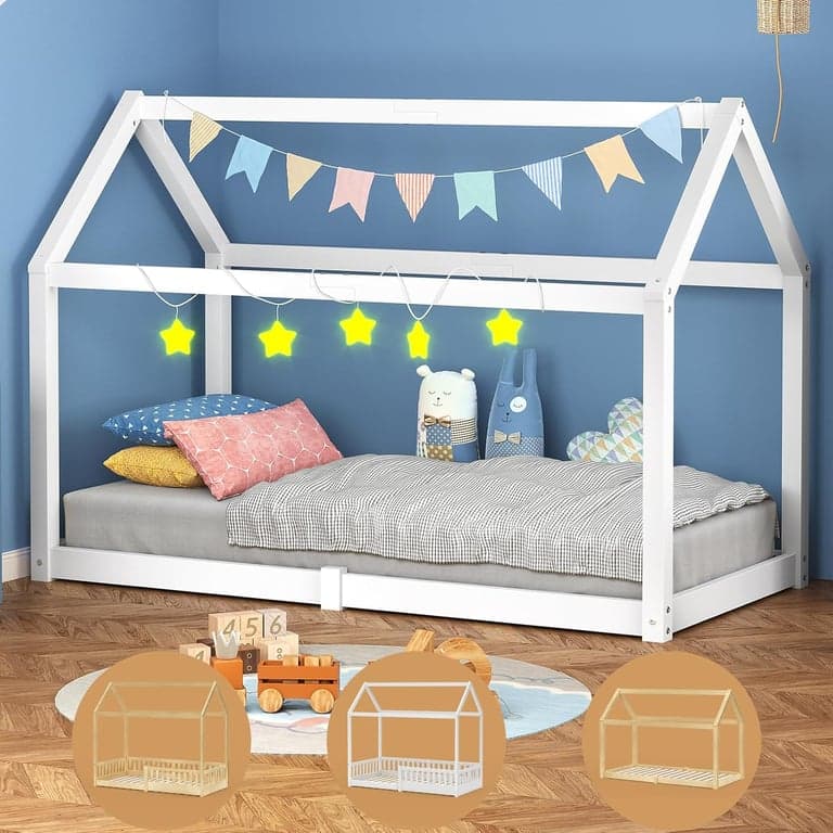 ALFORDSON House Single Floor Bed Rocco White