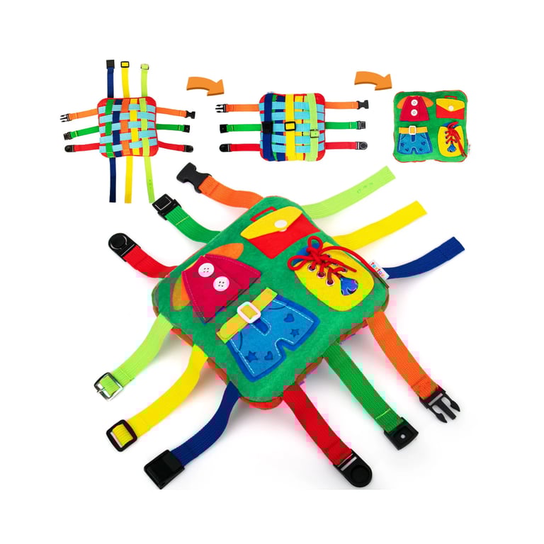 Montessori Teytoy Colorful Sensory Buckle Pillow Counting and Alphabet