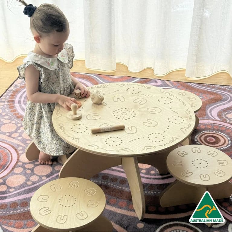 Education National Yarning Circle Table Only Golden Pine Toddler
