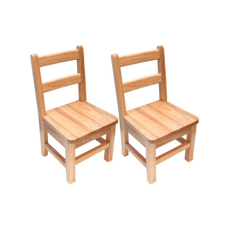 Alison's Montessori Solid Rubber-Wood Classroom Chairs 10 Inches High 2 Pcs