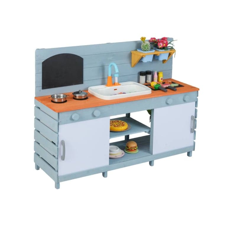 Costway Kitchen Play With Stoves Blue