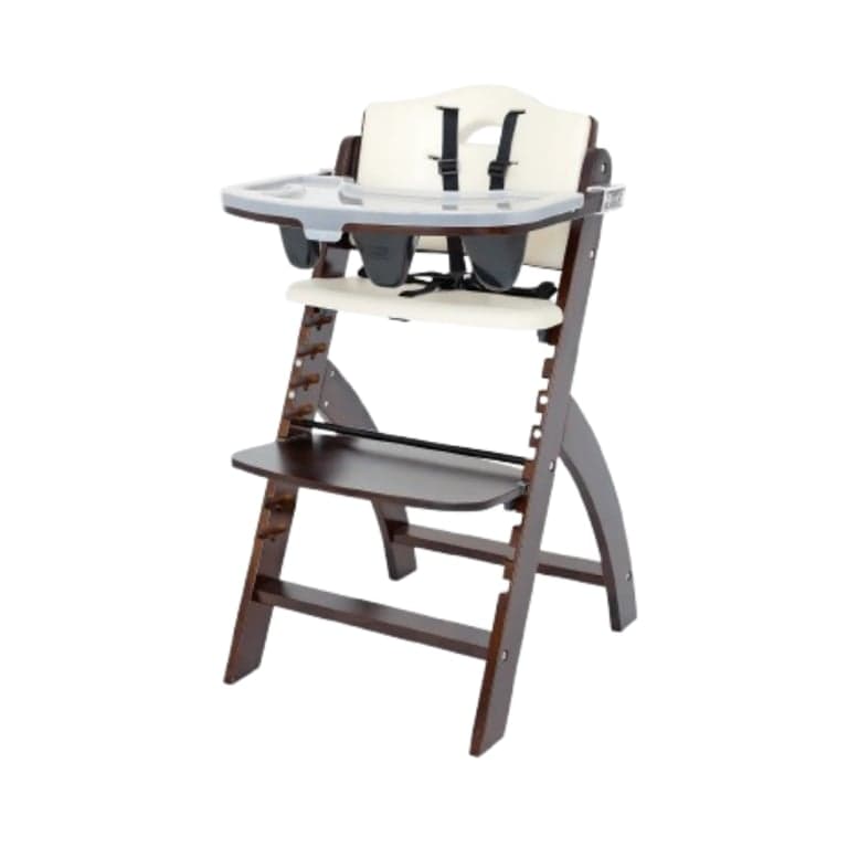 Abiie Beyond Junior High Chair Mahogany Cream 