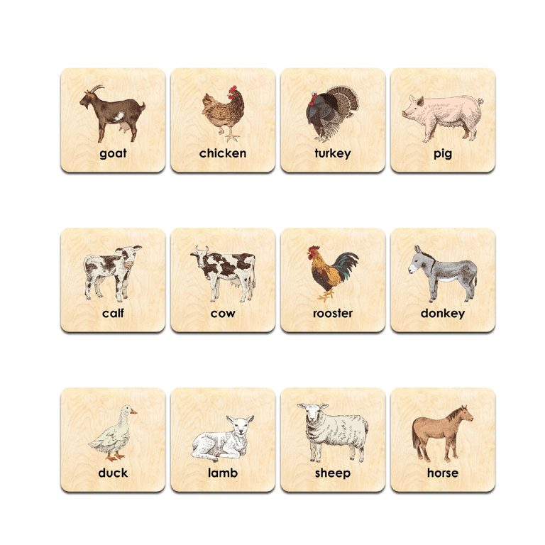 Montessori Bush Acres Memory Game Farm Animals