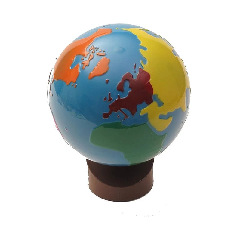 Montessori Pink Montessori Colored Globe of World Parts