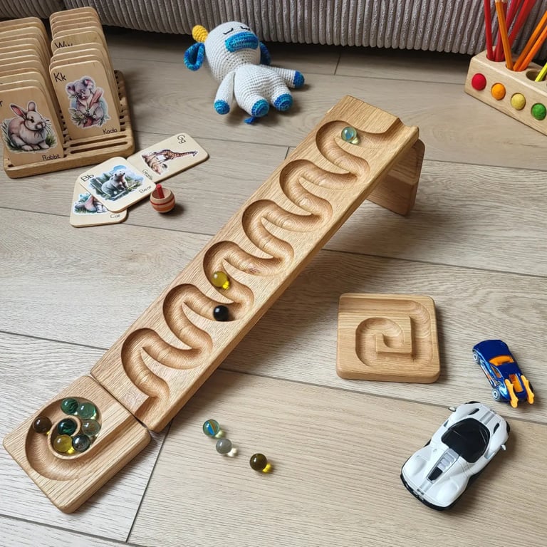 Montessori THREEWOOD Marble Run Track Waves