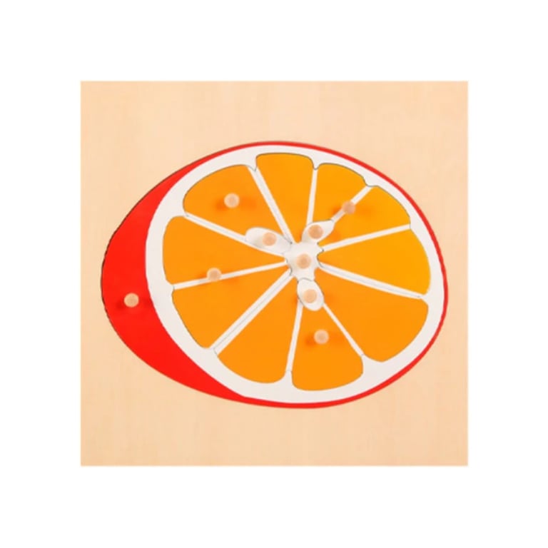 Montessori BippityBoppityBoo Wooden Pull Puzzles Orange