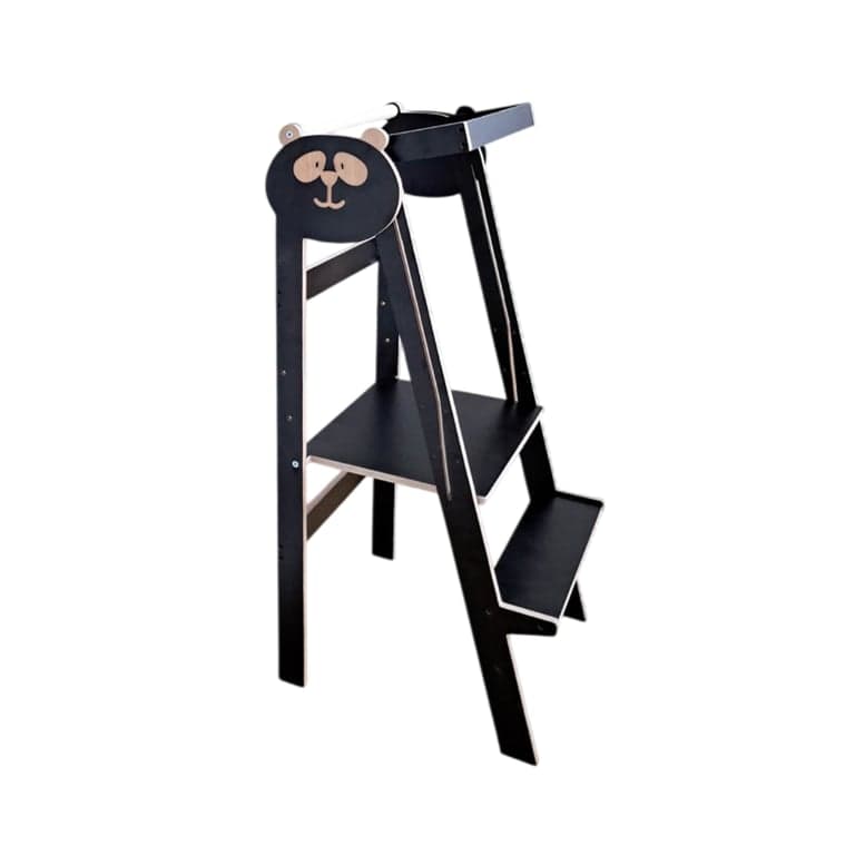 Lakaluk Folding Learning Tower Panda Black