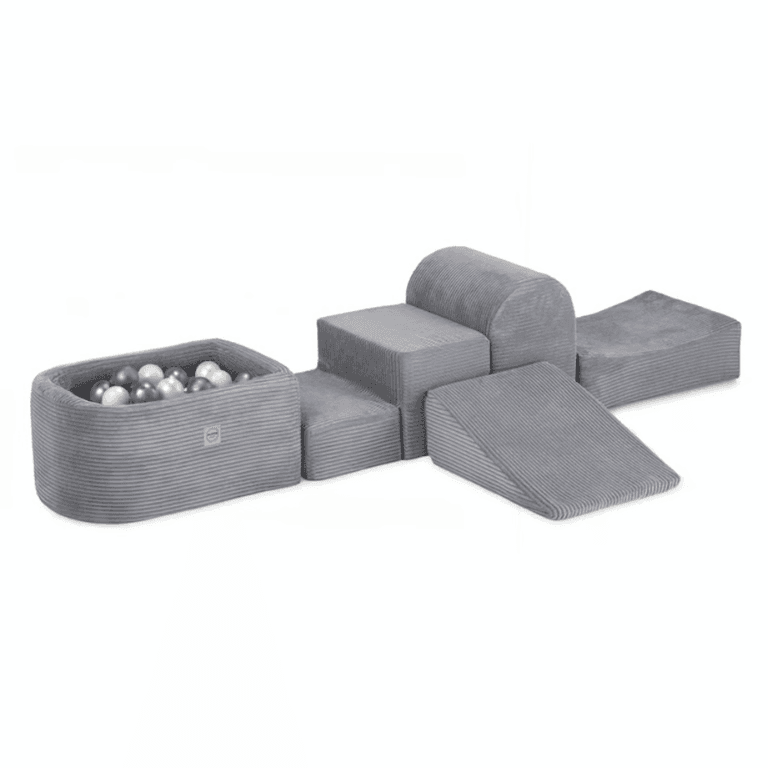 Plush Nest Mini Corduroy Soft Play Set With Balls Gray
