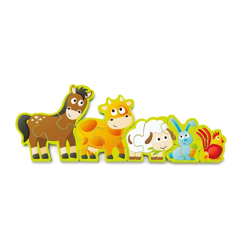 Montessori Hape Numbers & Farm Animals Double-sided Puzzle