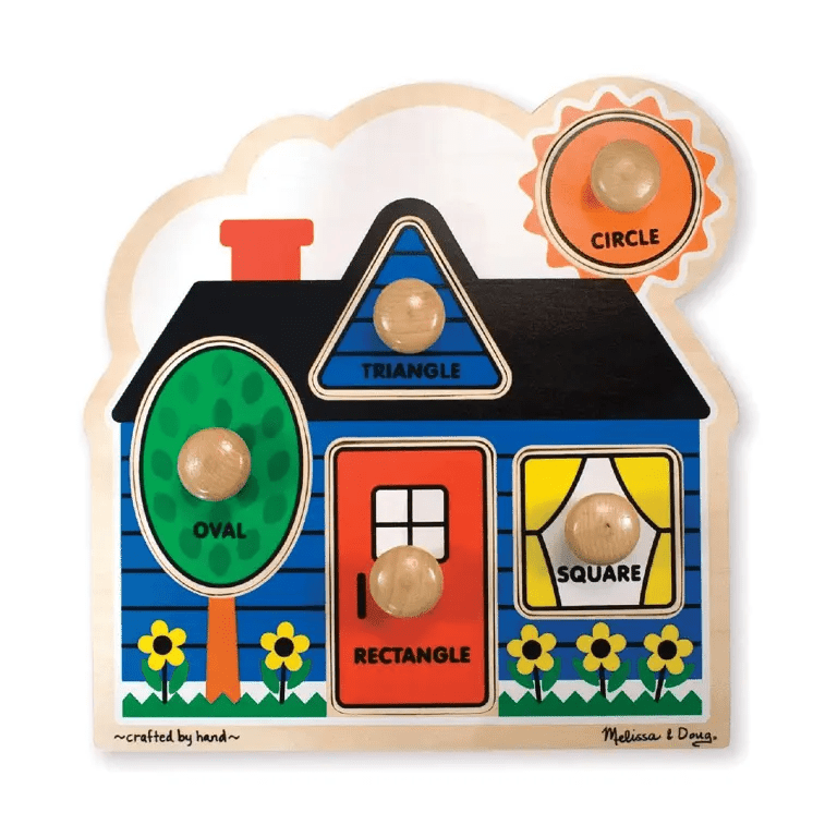 Montessori Melissa & Doug First Shapes Jumbo Peg Puzzle 5 Pieces