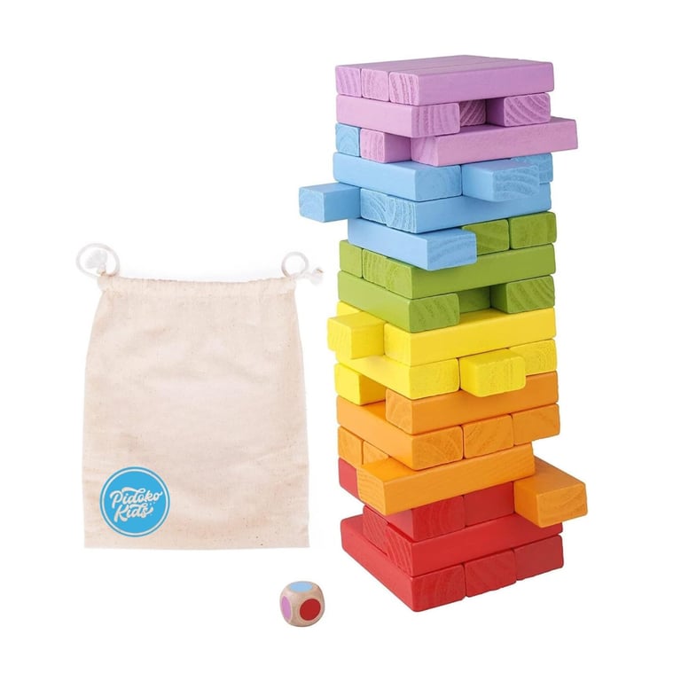 Montessori Pidoko Kids Wooden Stacking Building Blocks