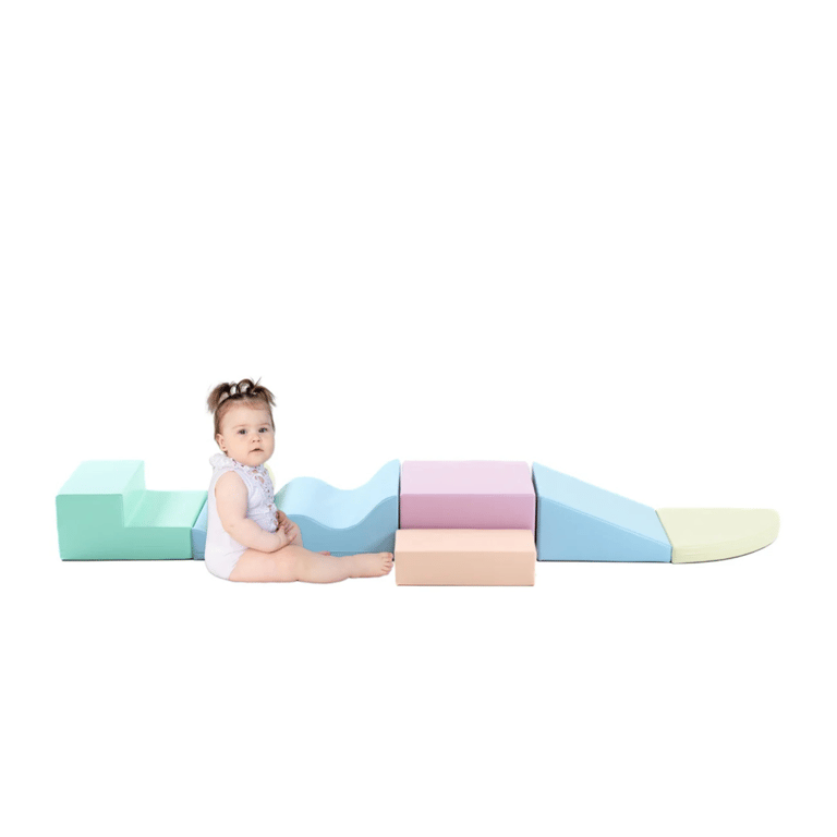 Montessori Iglu Soft Play Bundle Explorer With Wedge Light Pastel