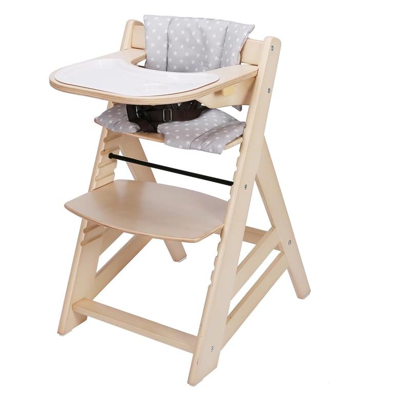 Montessori Criblike Wooden High Chair With Removable Tray Natural