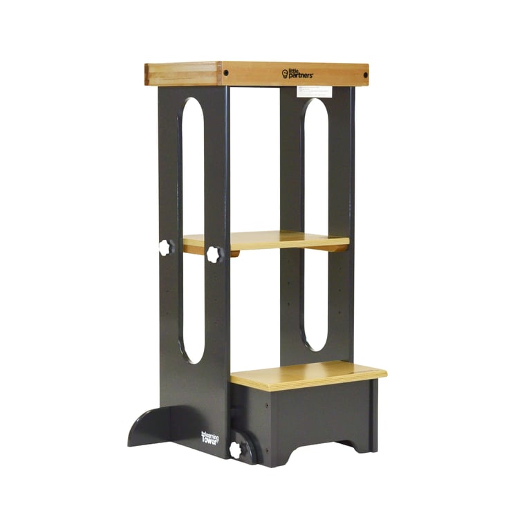 Montessori Little Partners Explore 'N Store Learning Tower Charcoal With Natural