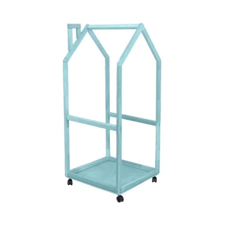BusyWood Kids Clothing Rack With Wheels Blue