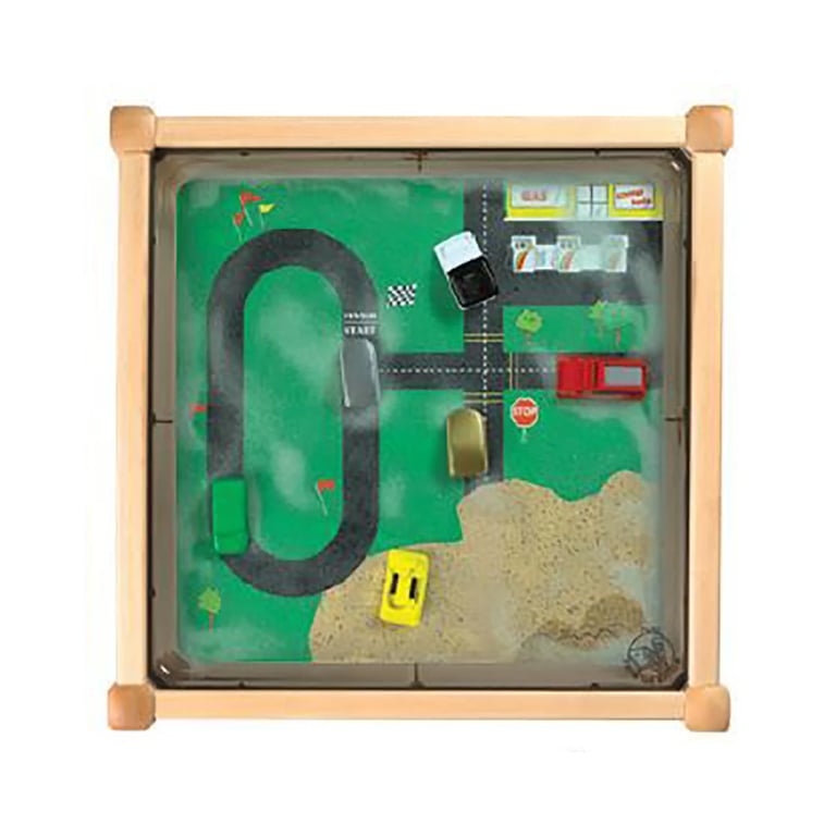 Montessori Gressco Vehicles Square Magnetic Sand Activity Table Natural