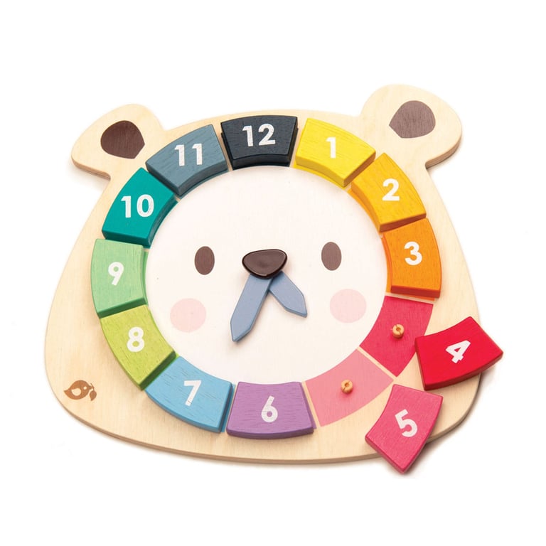 Montessori Tender Leaf Bear Colors Clock Shape Sorters