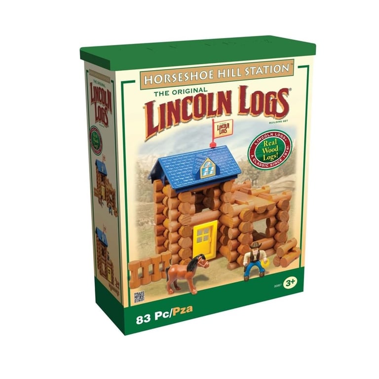 Montessori Lincoln Logs Horseshoe Hill Station Building Set