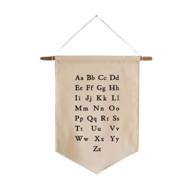Montessori REU Glad Folk Schoolhouse Alphabet Canvas Wall Banner