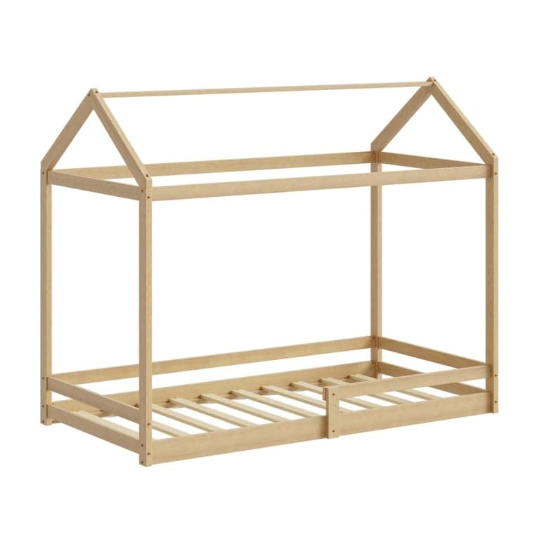 Oikiture Single Floor Bed With Slats Natural