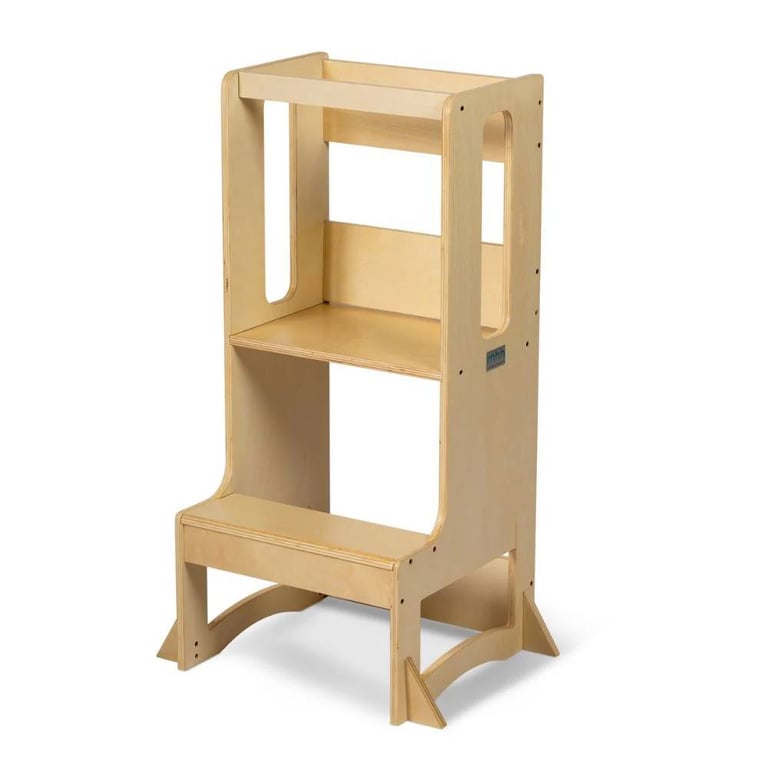 Montessori My Happy Helpers FISSO 2.0 Slimline Learning Tower With Magnetic Board Varnished Birch