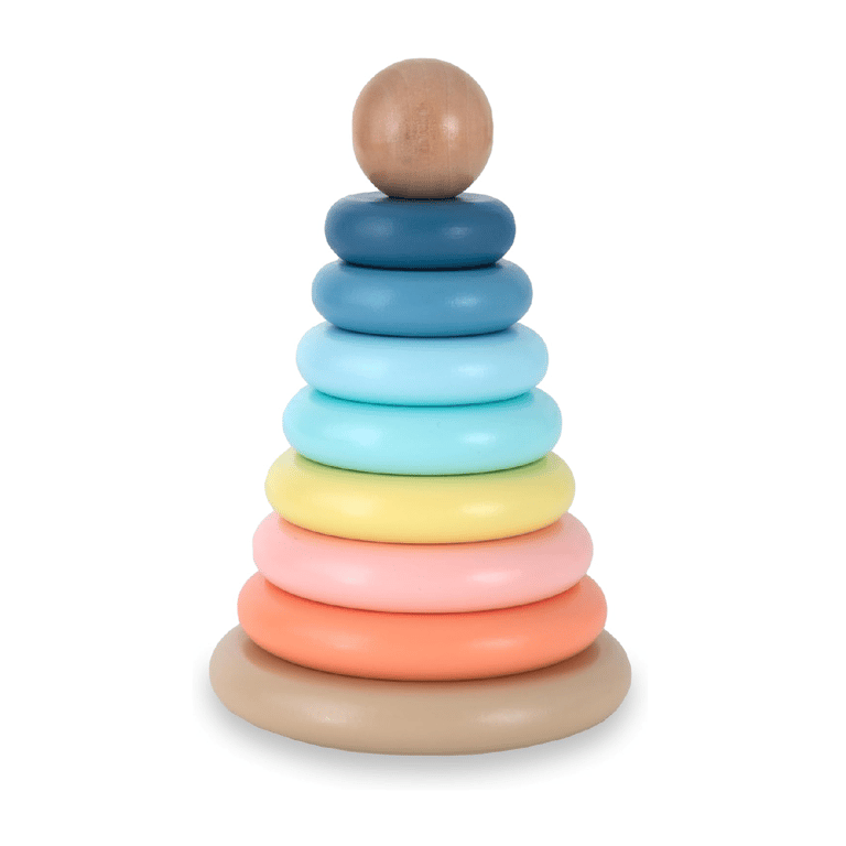 Montessori Play Platoon Wooden Rainbow Ring Stacking Toy