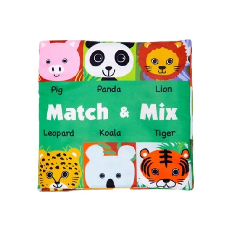 Montessori Seaside-Montessori Match and Mix Cloth Book Animals