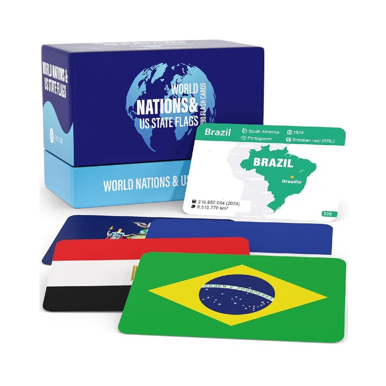 Montessori Briston Flags of The World Cards With US States Flags