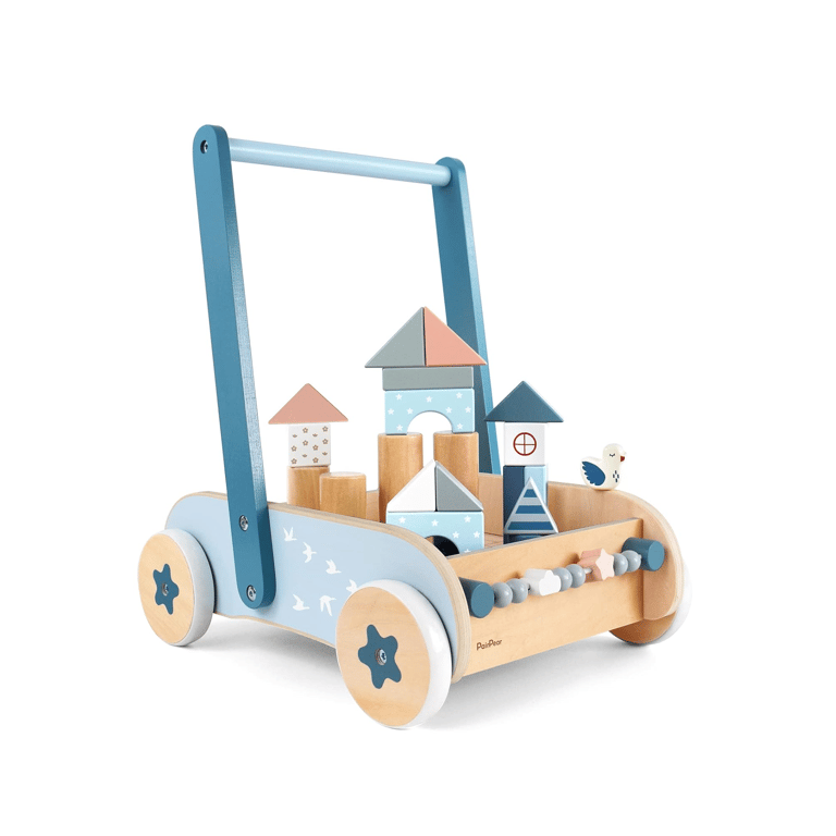 Montessori PairPear Push Walker With Blocks