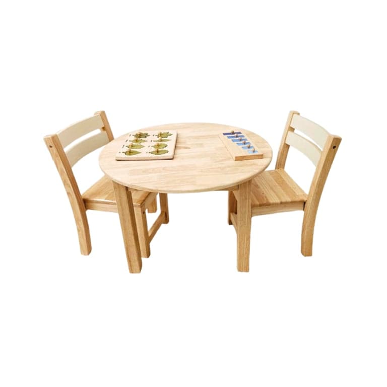 QToys Medium Round Table With 2 Stacking Chairs