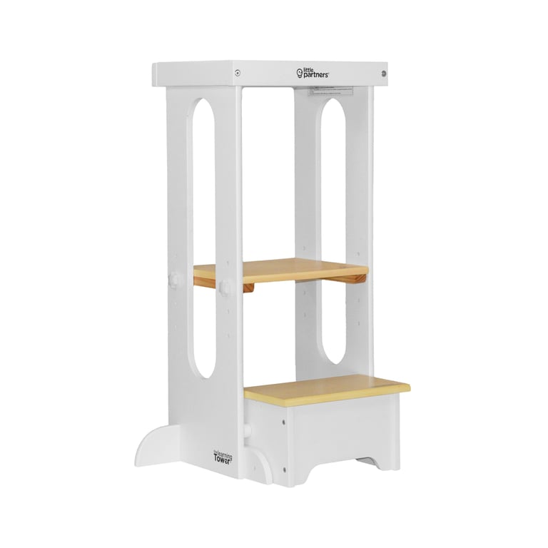 Montessori Little Partners Explore 'N Store Learning Tower Soft White With Natural