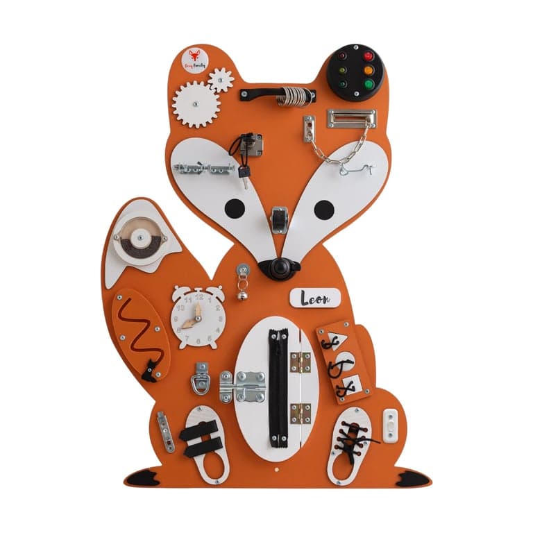 Foxy Family Busy Board Hubbie the Fox With Name With Stand