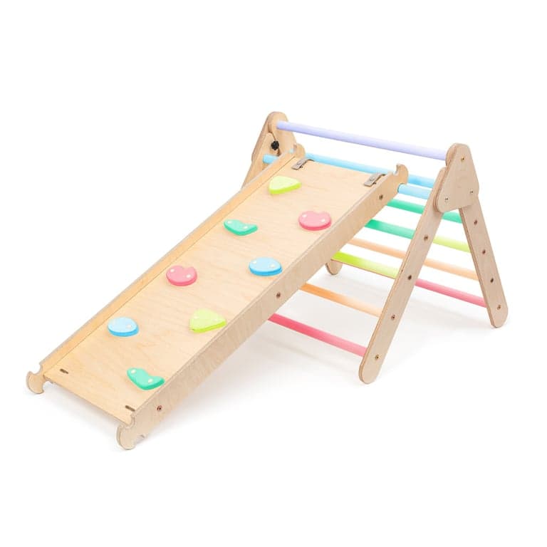 Montessori Jindl Foldable Climbing Triangle With Ramp Premium Pastel