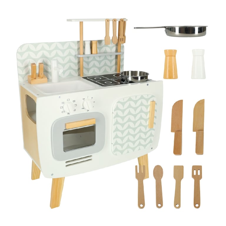 Montessori Lulilo Play Kitchen Retro With Accessories