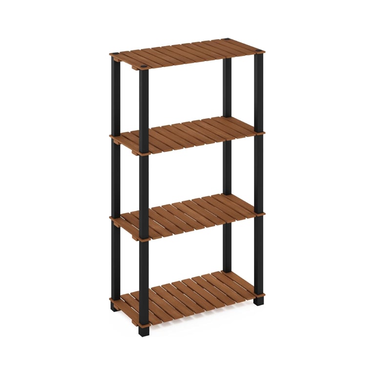 Montessori Furinno Pangkor Wooden Turn-N-Tube Indoor and Outdoor Plant Shelf 4-Tier Square Poles 