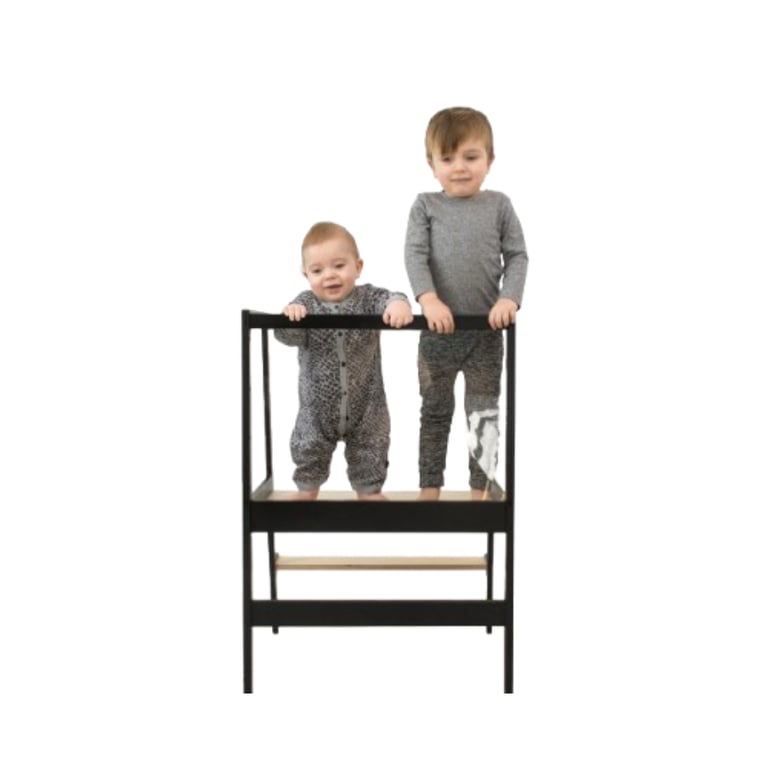 Montessori PIDkids Double Helper Tower Black Without Safety Net